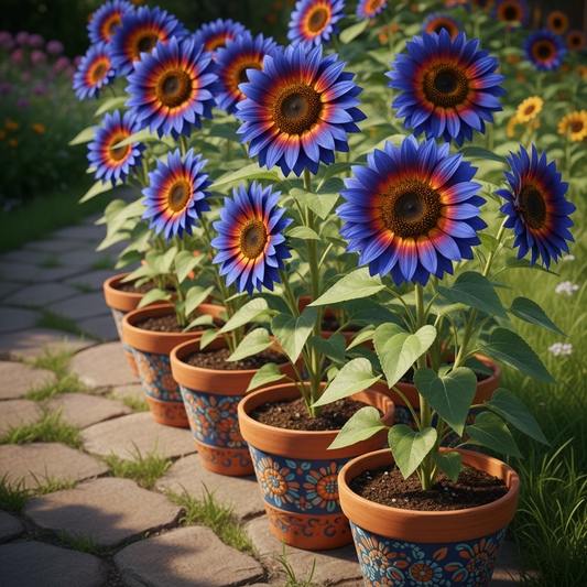 Blue Flame Sunflower Seeds + 100 Grams Organic Pot Mix Free